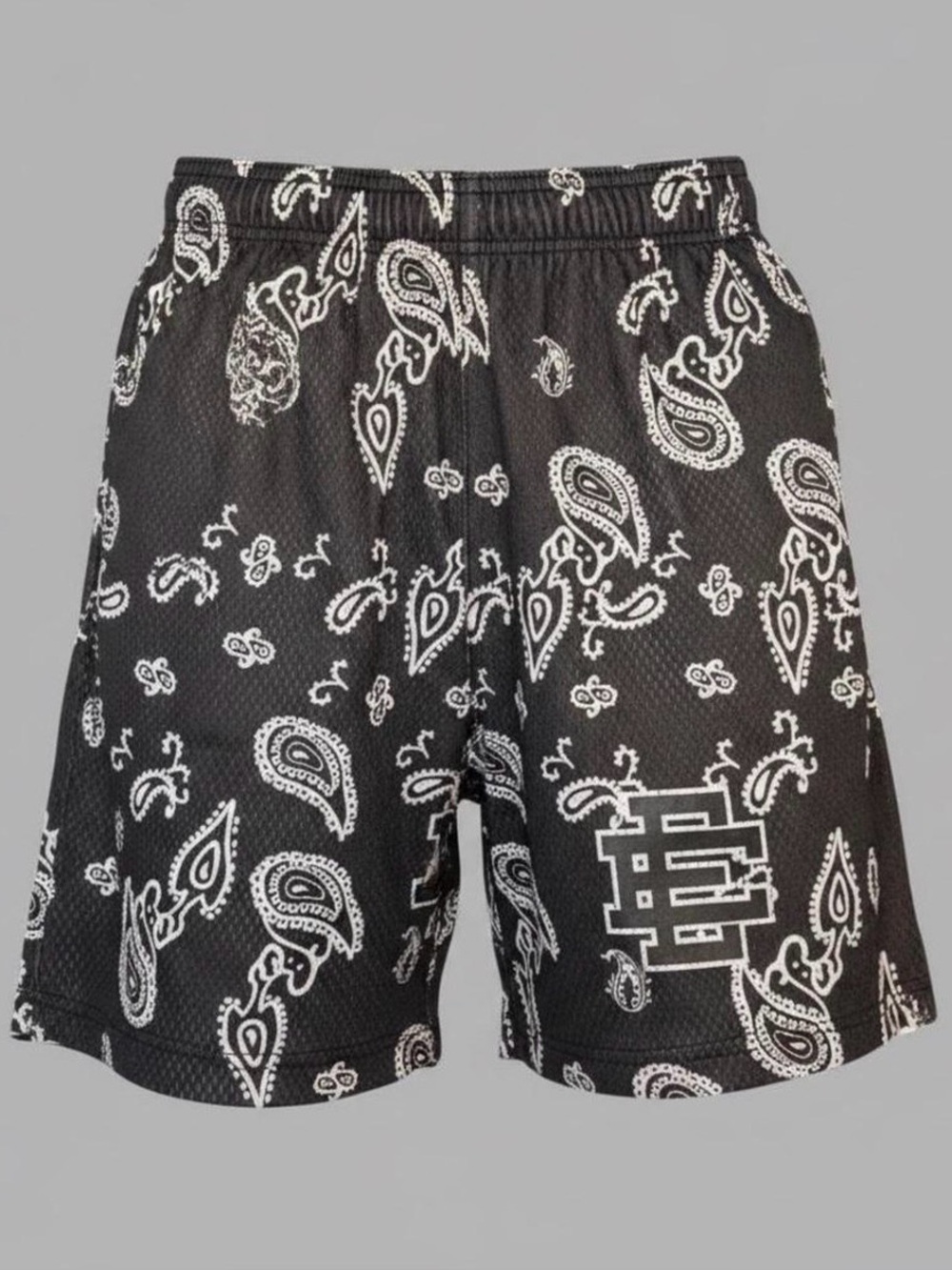 Eric Emanuel Black and White Paisley Shorts